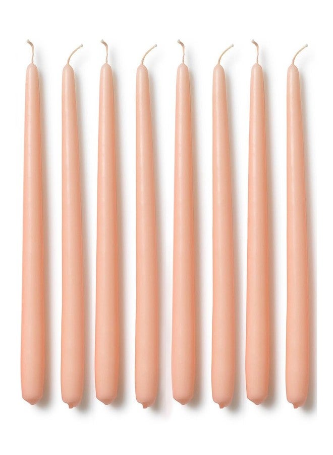 LUCES Paraffin Wax Peach Tall Taper Stick Candles Pillar Smokeless Dripless Scented for Party Home Dinner Table Decor Set of 8 Burn Time 8 Hour - Image 1